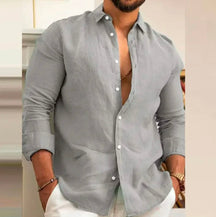 Camisa de Linho de Alta Qualidade Masculino