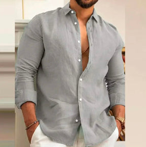 Camisa de Linho de Alta Qualidade Masculino