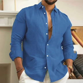 Camisa de Linho de Alta Qualidade Masculino